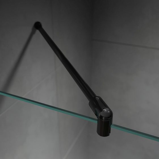 Douchescherm: 45° stabilisatiestang zwart
