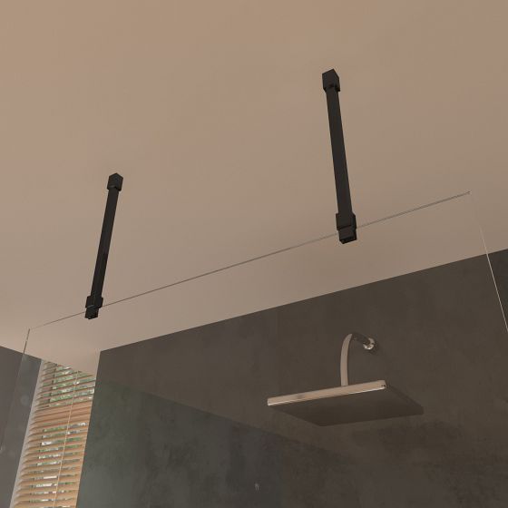 Plafondbeugel zwart voor inloopdouche