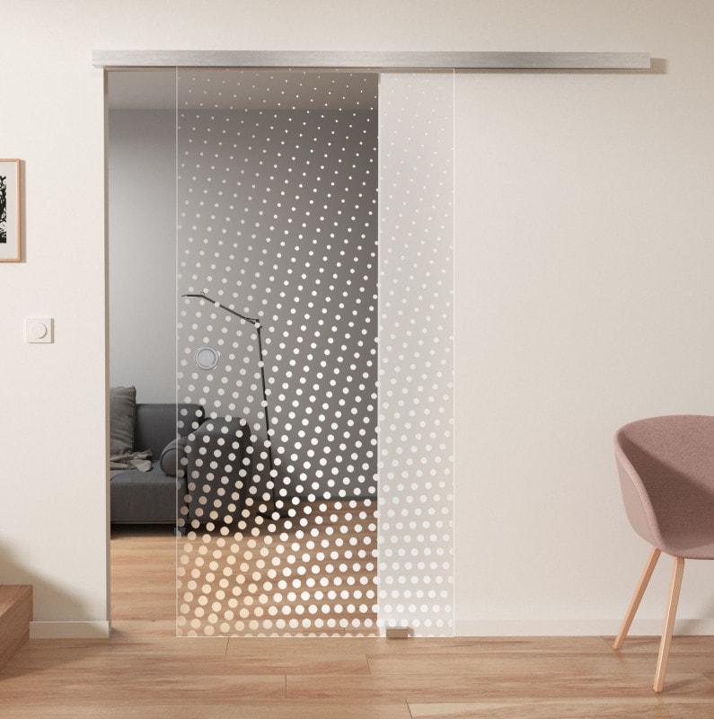 Schuifdeur glas soft-close met lasermotief DOT 1/IS Schuifdeur glas soft-close met lasermotief DOT 1/IS