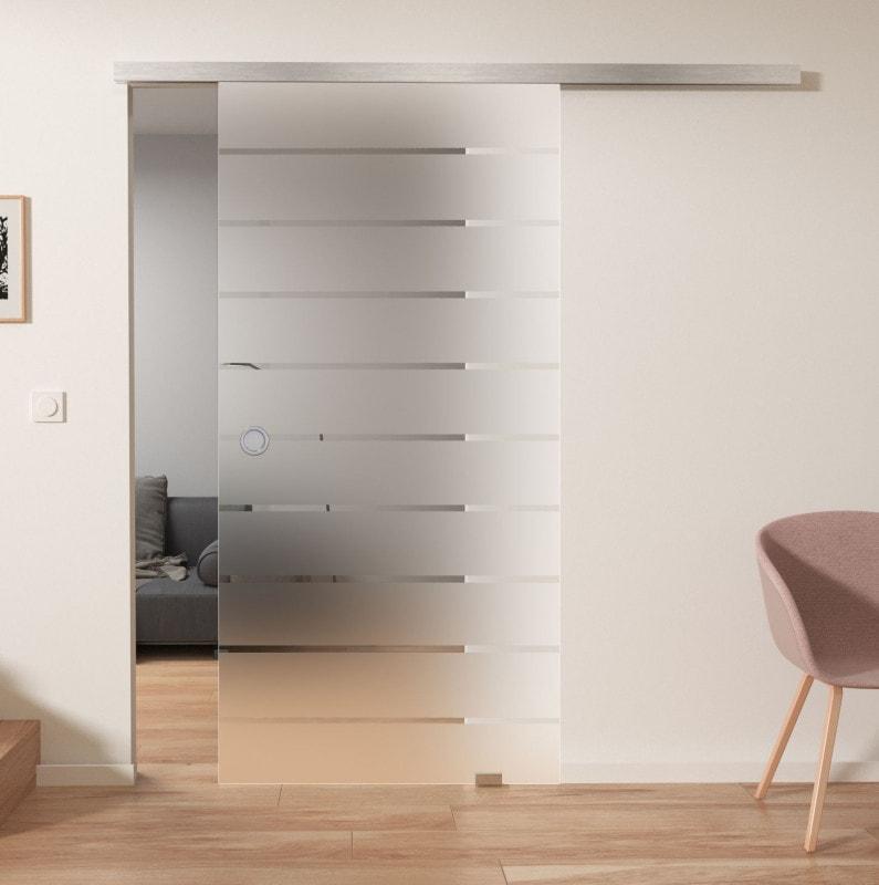 Schuifdeur glas met satijnen strepen AREA 4/IS Schuifdeur glas met satijnen strepen AREA 4/IS