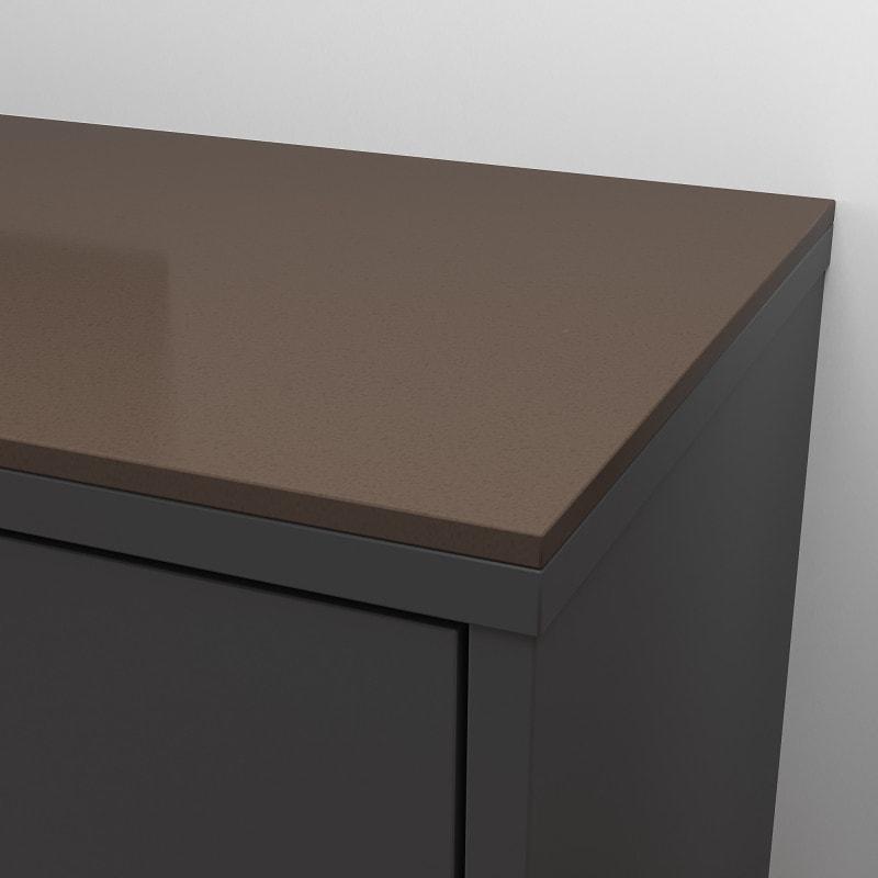 Kwartscomposiet blad kunststeen bruin gepolijst Cappuccino 2 cm