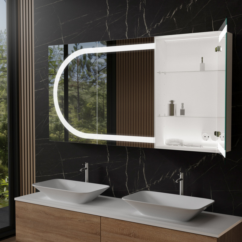 Aluminium badkamerspiegelkast met LED - Saale