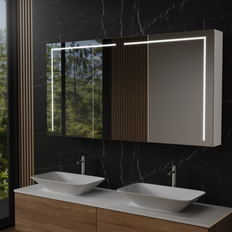 Aluminium badkamermeubel met spiegel en LED - Ahr