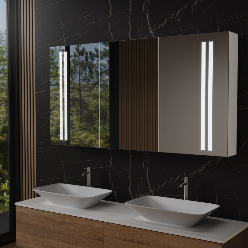 Badkamerspiegelkast in verlicht aluminium - Spree