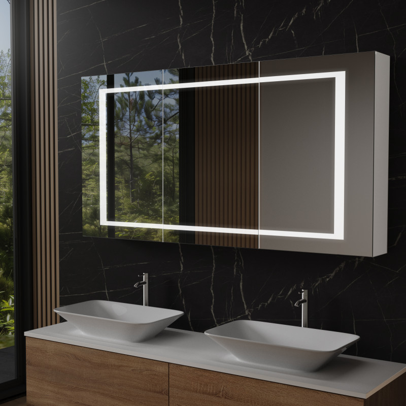 Badkamerspiegelkast in verlicht aluminium - Werra