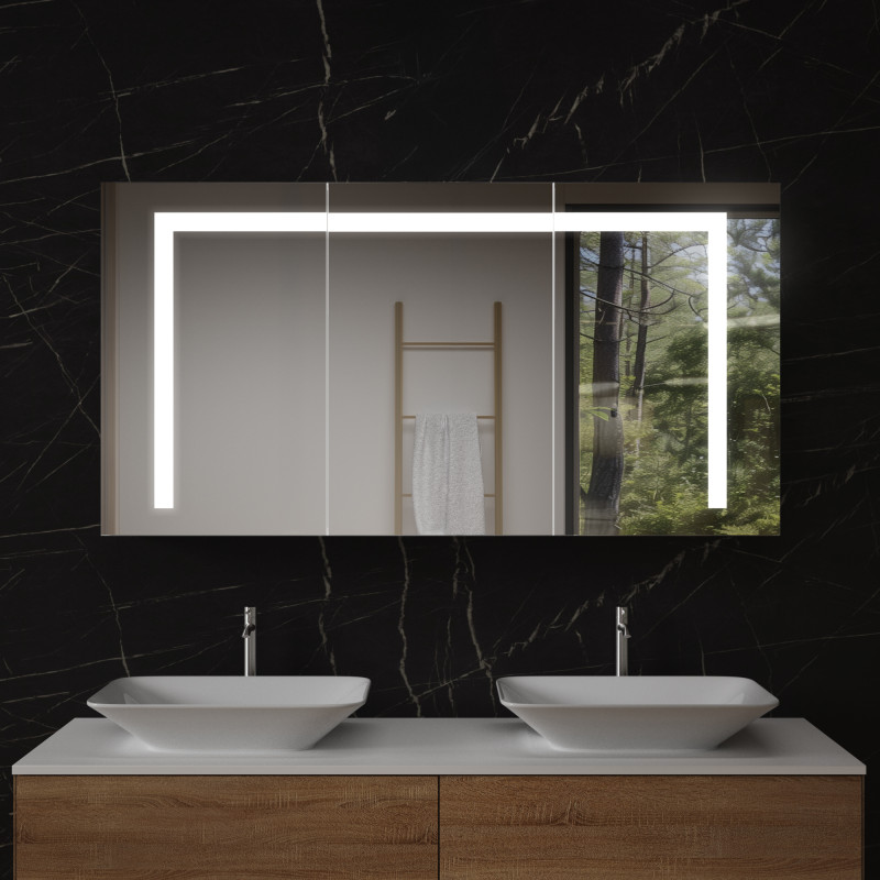 LED-spiegelkast in aluminium - Aller