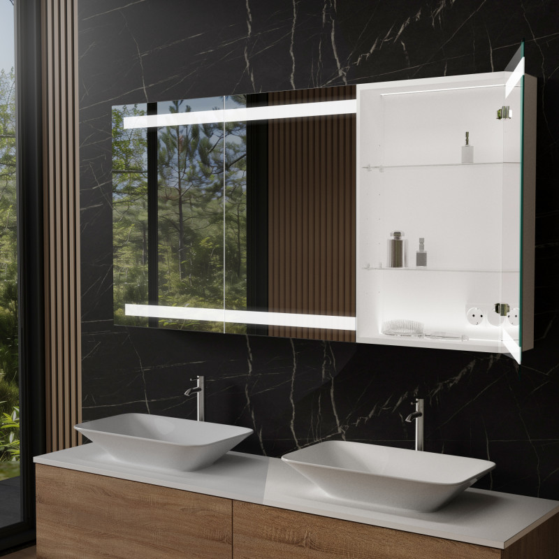 LED-spiegelkast in aluminium - Donau