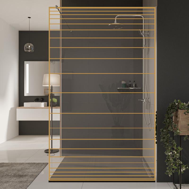 Glazen scheidingswand douche met kleurendruk FRAME FORRADO 1