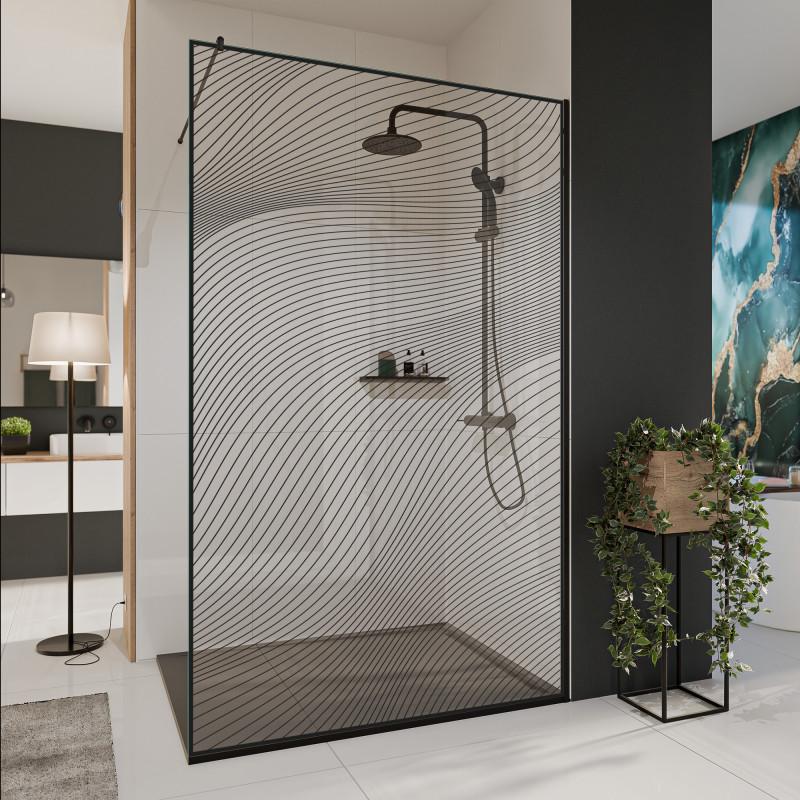 Glazen scheidingswand douche met kleurendruk FRAME ARRAY 6
