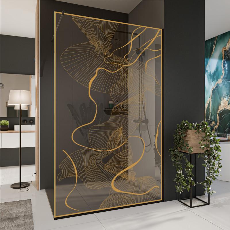 Glazen scheidingswand douche met kleurendruk FRAME CHAOS