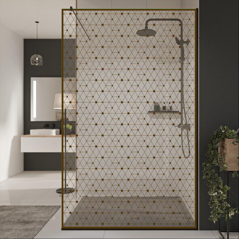 Glazen scheidingswand douche met kleurendruk FRAME TRIANGEL