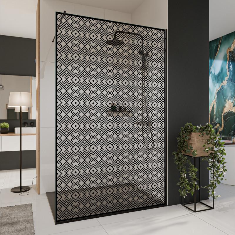 Glazen scheidingswand douche met kleurendruk FRAME MEMPHIS 2
