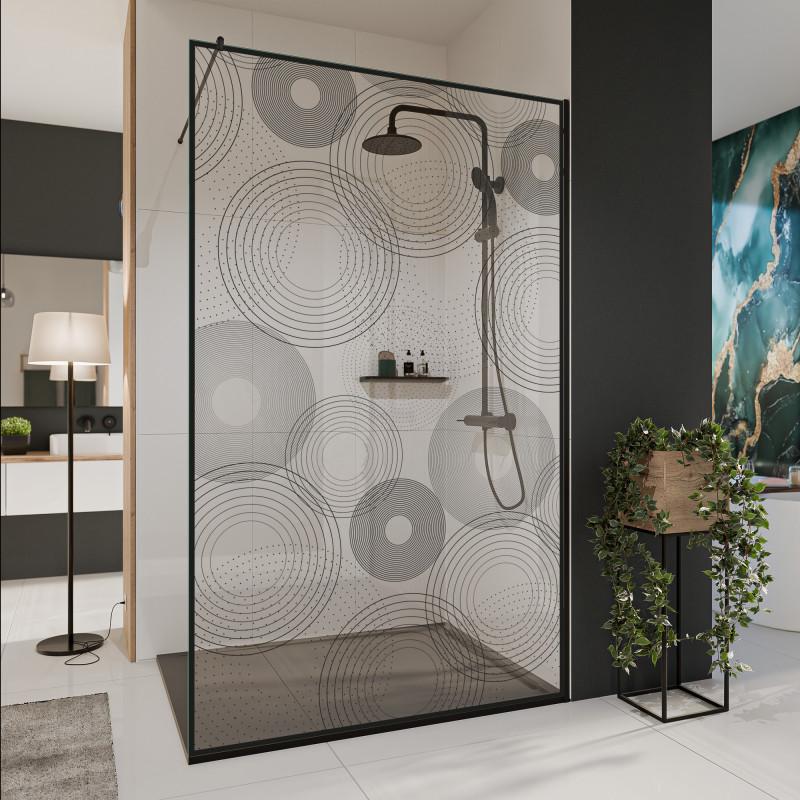 Glazen scheidingswand douche met kleurendruk FRAME CIRCLE