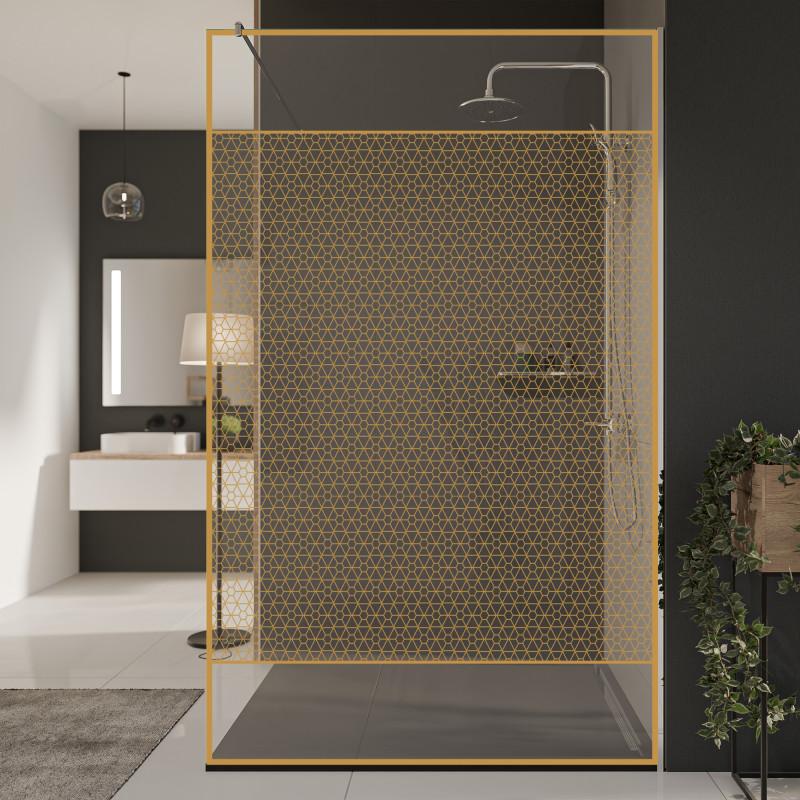 Glazen scheidingswand douche met kleurendruk FRAME TRIANGEL 2