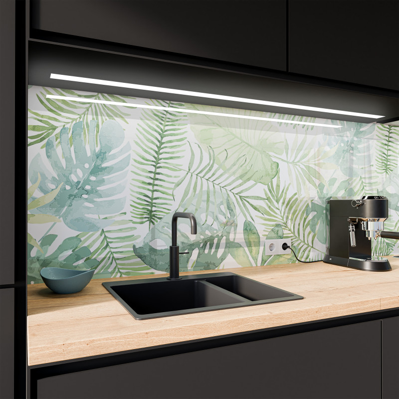 Keuken spatwand ESG glas 6mm met keramische kleurenprint JUNGLE 1 Keuken spatwand ESG glas 6mm met keramische kleurenprint JUNGLE 1