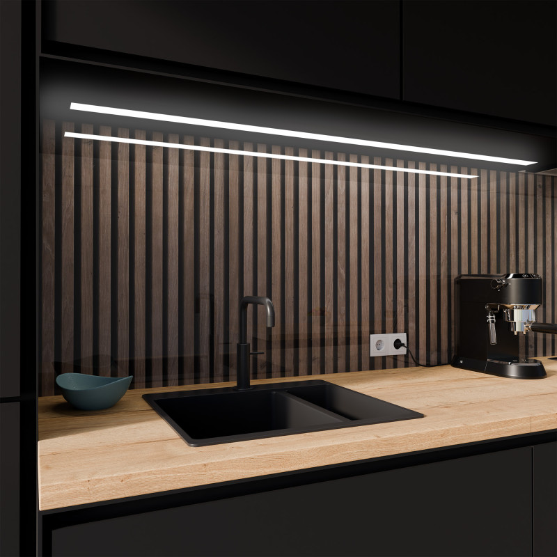 Keuken spatwand ESG glas 6mm met keramische kleurenprint LAMELLEN 1 Keuken spatwand ESG glas 6mm met keramische kleurenprint LAMELLEN 1