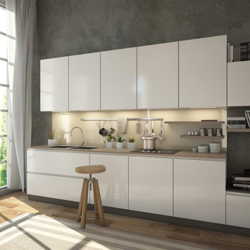 Niswandglas voor de keuken - Licht beige / Ivoor - REF 1015, 6mm Niswandglas voor de keuken - Licht beige / Ivoor - REF 1015, 6mm