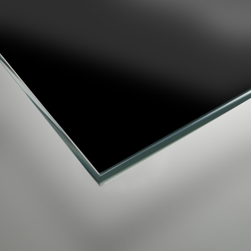 Zwart gelakt glas - REF 9005, 6mm Zwart gelakt glas - REF 9005, 6mm