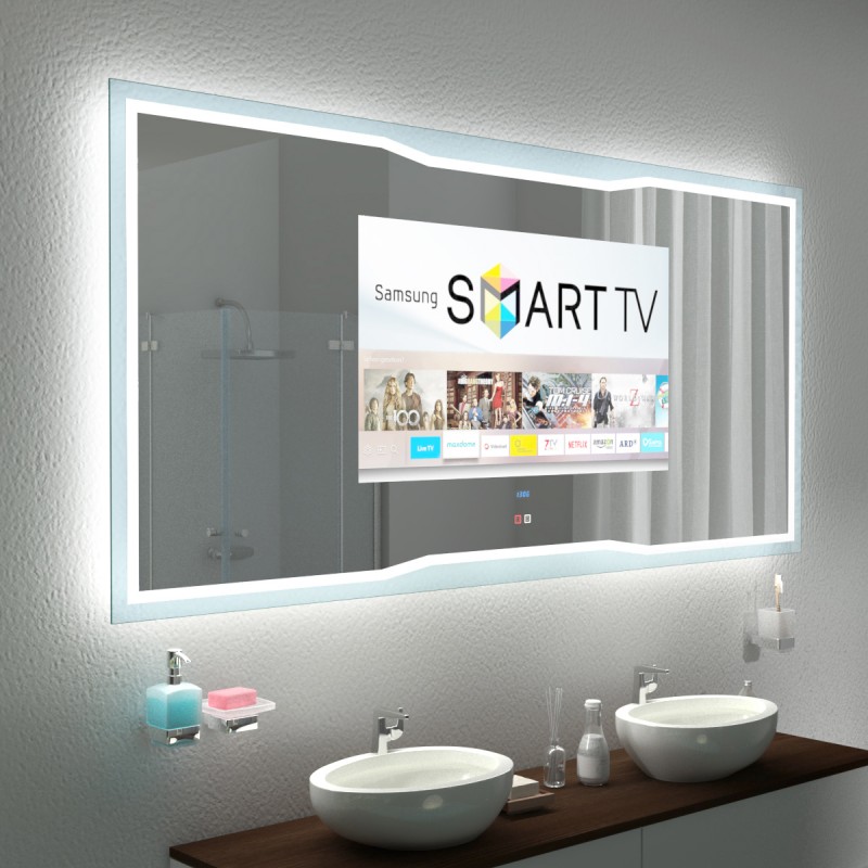 (Badkamer) spiegel met TV en glazen omkadering - RENO (Badkamer) spiegel met TV en glazen omkadering - RENO
