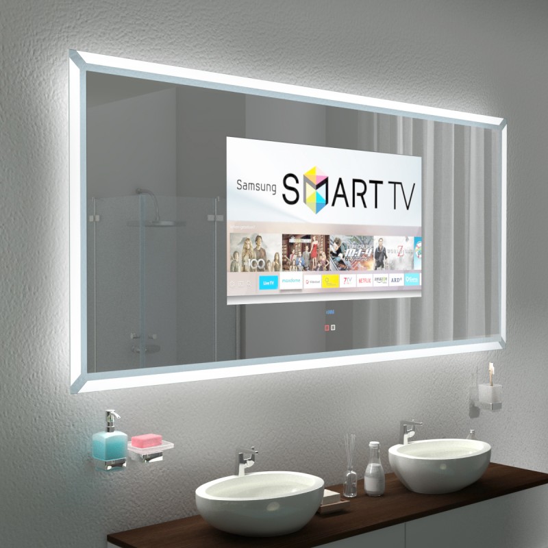 (Badkamer) Spiegel met TV en glazen omkadering - AUSTIN (Badkamer) Spiegel met TV en glazen omkadering - AUSTIN