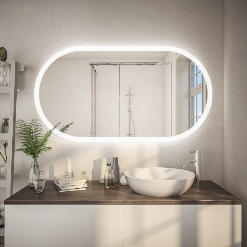 Spiegel met verlichting afgerond F602L4K Spiegel met verlichting afgerond F602L4K