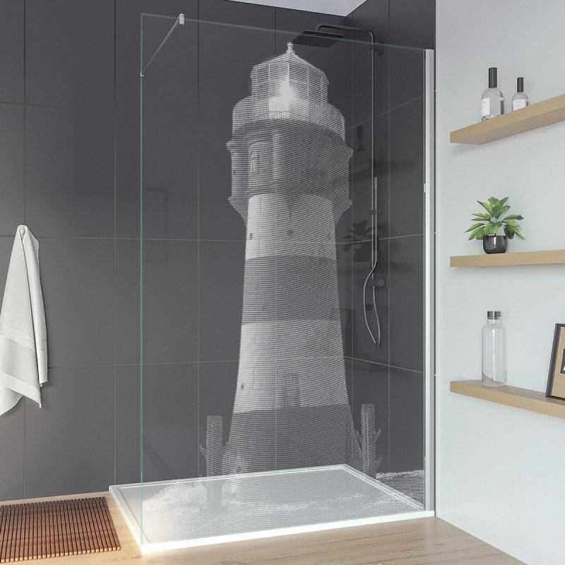 Douchewand met motief  VUURTOREN (T) Douchewand met motief  VUURTOREN (T)