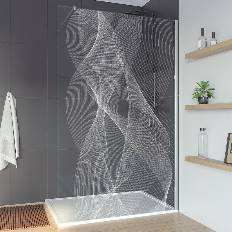 Glazen douchewand met motief voor inloopdouche ARRAY 1T Glazen douchewand met motief voor inloopdouche ARRAY 1T
