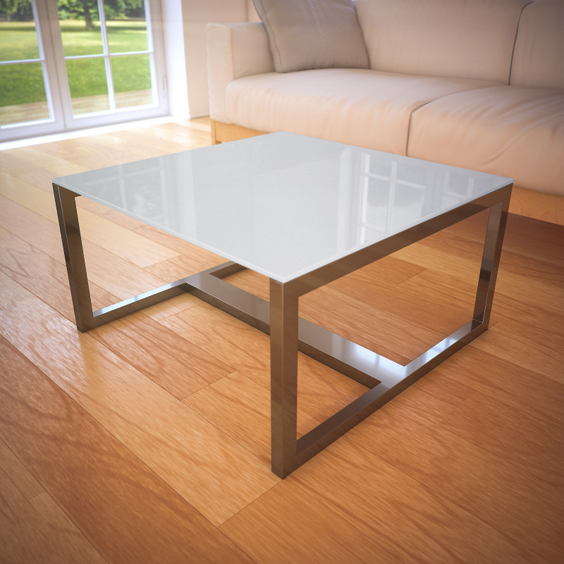 Wit glazen tafelblad met lichte groene glans - REF 9010, 6 mm Wit glazen tafelblad met lichte groene glans - REF 9010, 6 mm