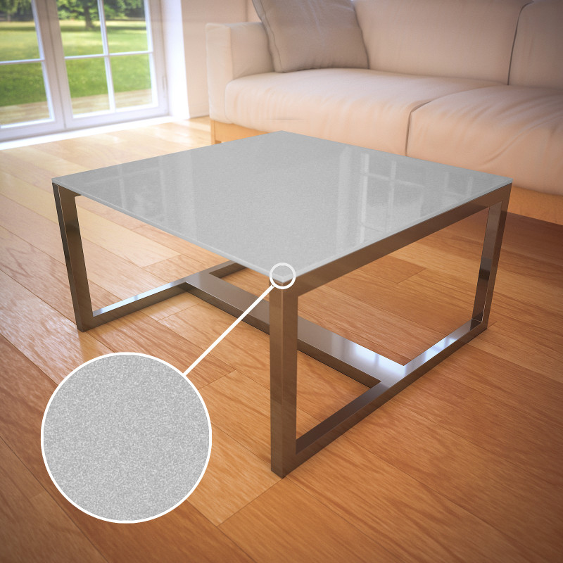 Glasplaat tafel grijs metallic glans - REF 9007, 6 mm Glasplaat tafel grijs metallic glans - REF 9007, 6 mm