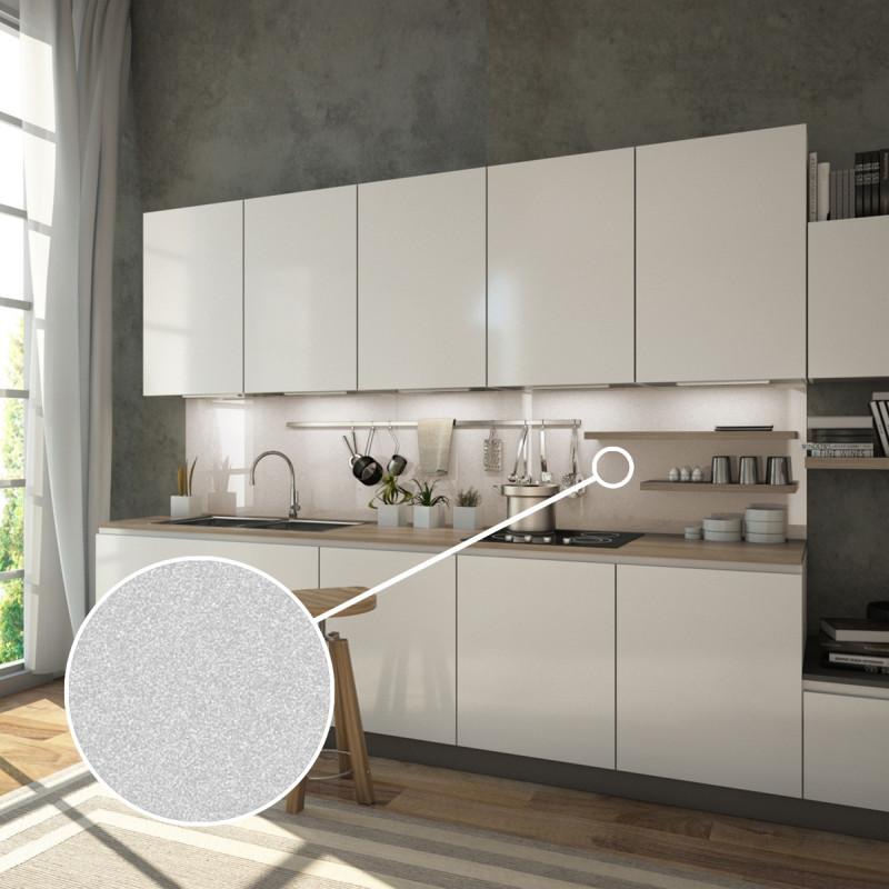 Glazen spatwand keuken - grijs metallic glans - REF 9007, 6mm Glazen spatwand keuken - grijs metallic glans - REF 9007, 6mm
