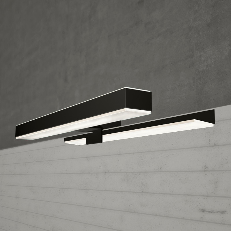 Ebir spiegelarmatuur VERONICA 2 S4, 30 cm, zwart, LED 8W, IP44