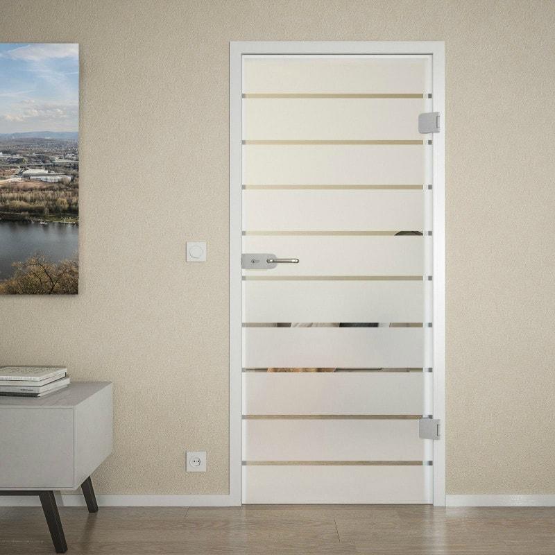 Glazen deur met satijnen afwerking zonder frame AREA 4