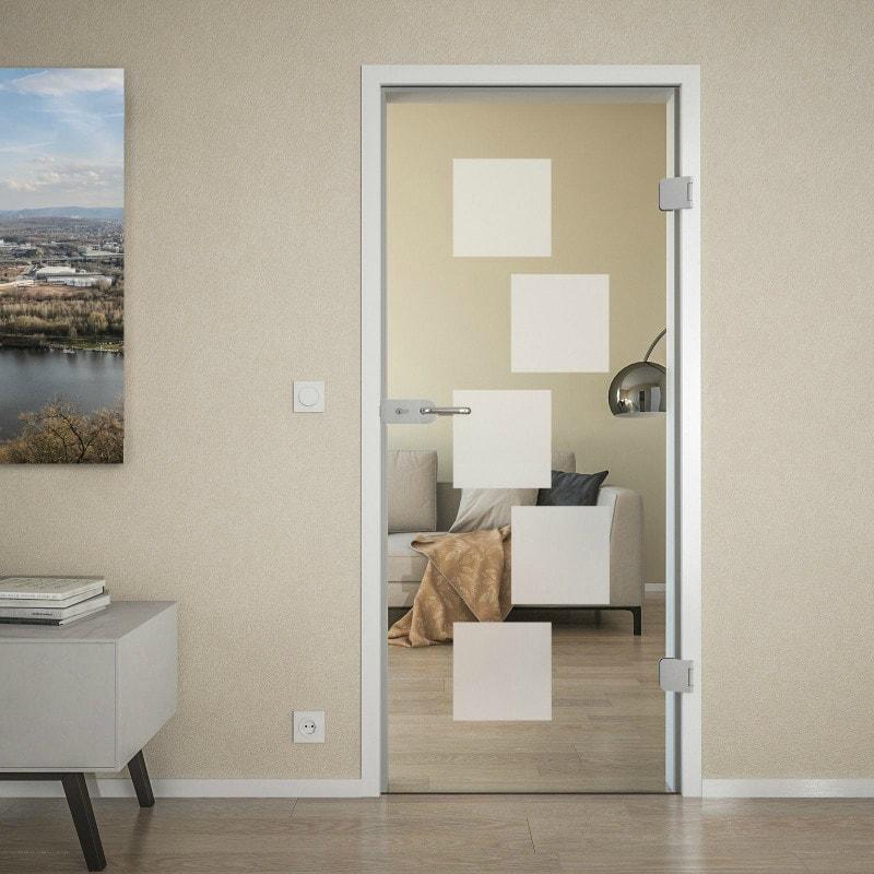 Glazen kamerdeur satijn CARRE 6