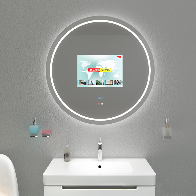 Ronde spiegel met TV SATURN Ronde spiegel met TV SATURN