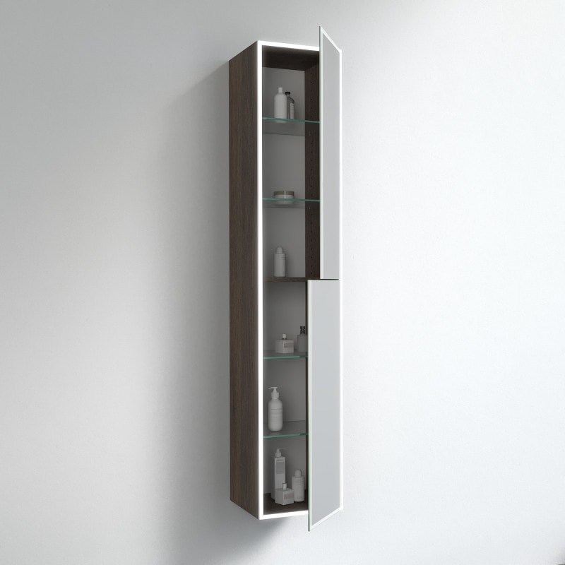 Badkamer wandkast LED hoge kast met spiegel BHS008L4 Badkamer wandkast LED hoge kast met spiegel BHS008L4