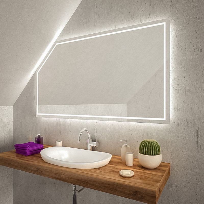 LED badkamerspiegel voor schuin plafond SDS101 LED badkamerspiegel voor schuin plafond SDS101