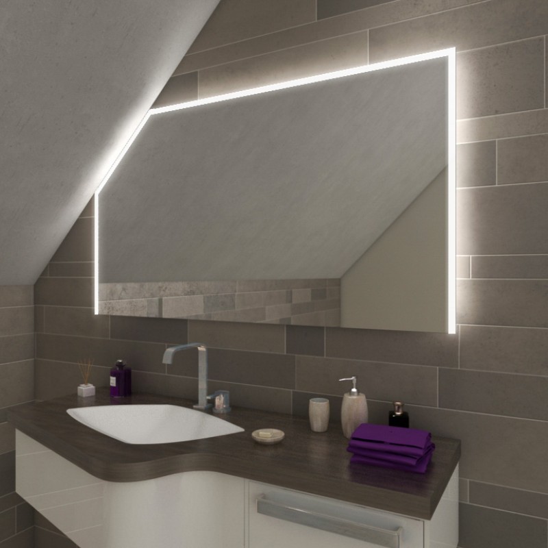 LED badkamerspiegel voor schuin plafond - Azrim LED badkamerspiegel voor schuin plafond - Azrim