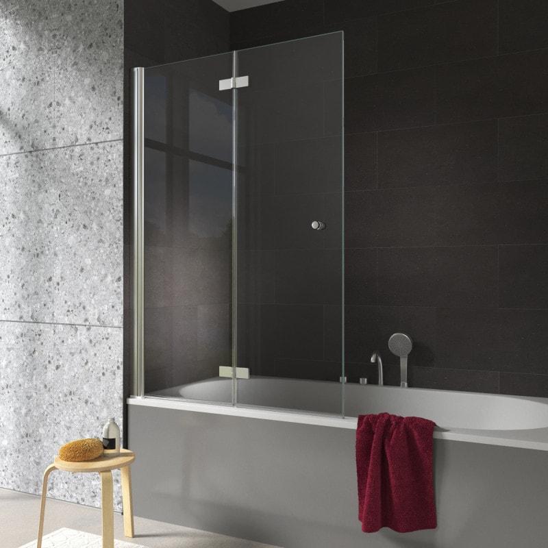 Badkamerscherm 2-delig glas op maat - Perla (links)