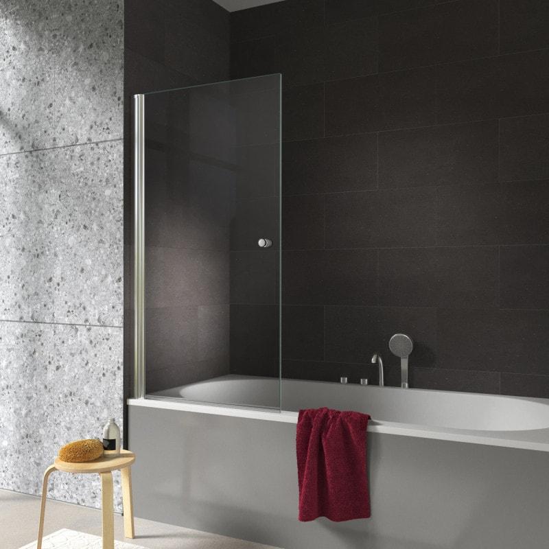 Douchewand badglas met draaideur - Perla (links)