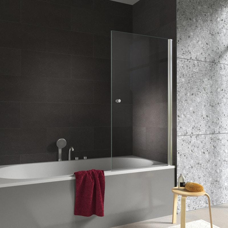 Glazen badwand op maat met draaideur - Perla (rechts)