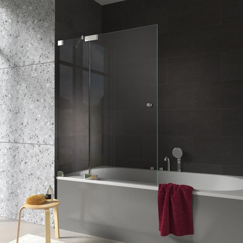 Douchewand op maat voor bad met vast paneel - Galana Pro (links)