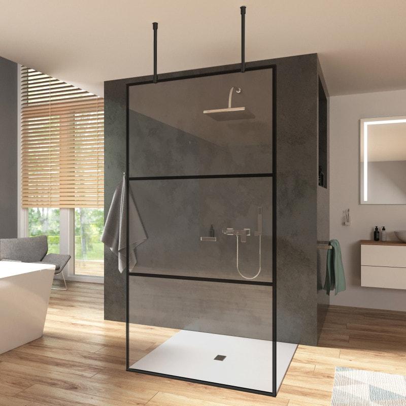 Douchewand Industrieel ontwerp zwarte kaders FRAME 1