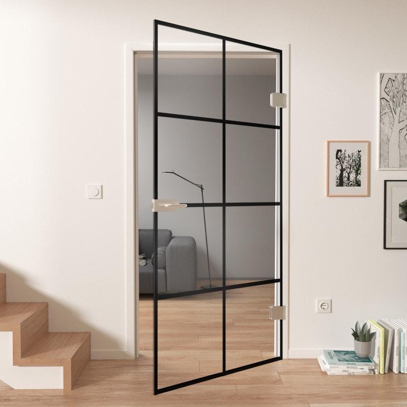 Glasdeur industriële look zwart kader 2 Glasdeur industriële look zwart kader 2