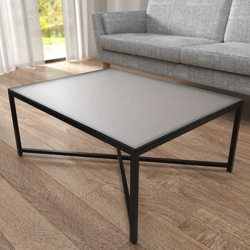 Glazen tafelblad 6 mm Gehard Satijn matglas look Glazen tafelblad 6 mm Gehard Satijn matglas look