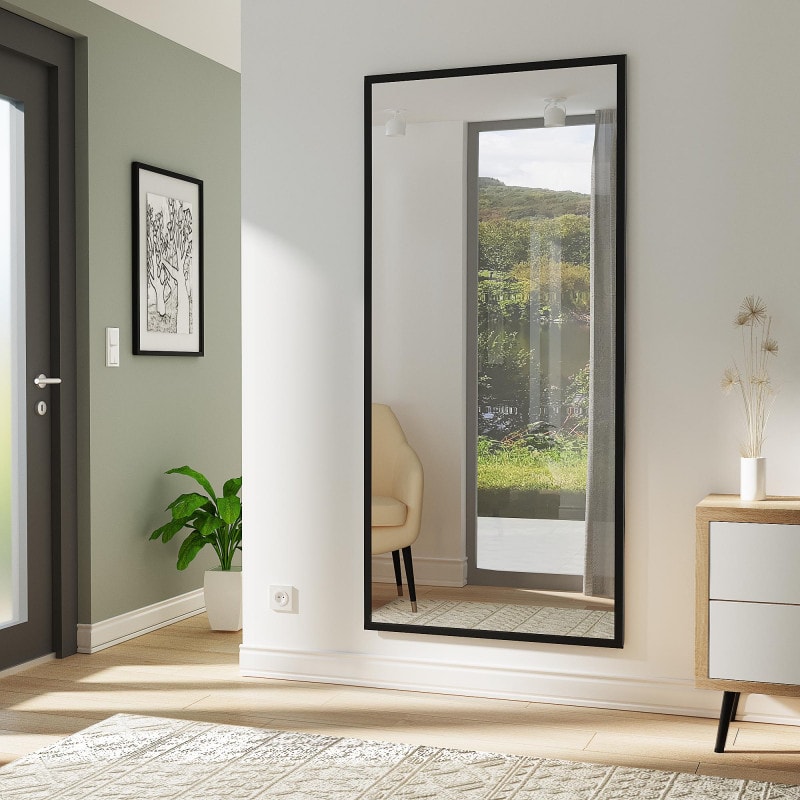 Spiegel met lijst zwart deel lak F620TL Spiegel met lijst zwart deel lak F620TL