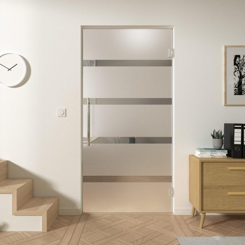 Glazen pendeldeur met decor AREA 3 Glazen pendeldeur met decor AREA 3