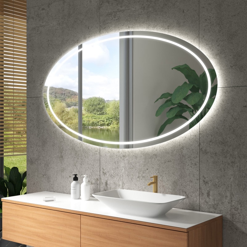 Ovale badkamerspiegel met LED-verlichting F627L4O Ovale badkamerspiegel met LED-verlichting F627L4O