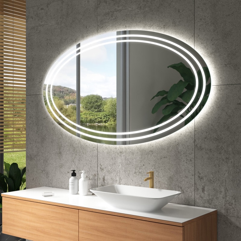 Ovale badkamerspiegel verlicht F631L4O Ovale badkamerspiegel verlicht F631L4O