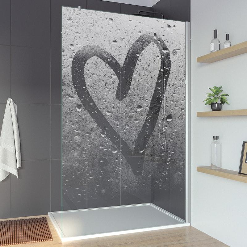 Douchewand met motief HART (T) Douchewand met motief HART (T)