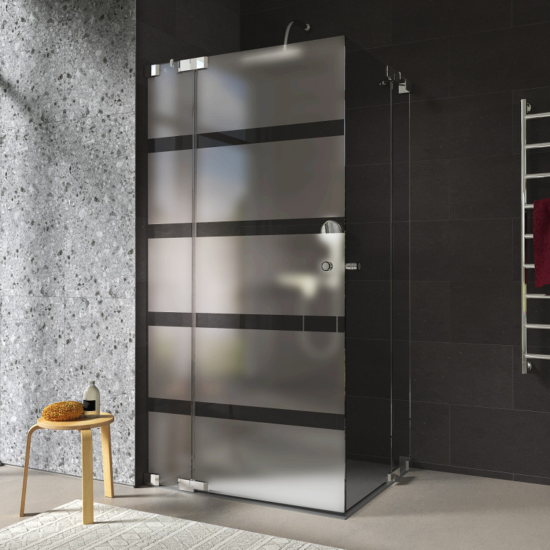 Glasdouchecabine met strepen hoekinstap AREA 3/209